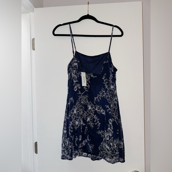 Navy and White Spaghetti Strap Mini Dress - Picture 2 of 6